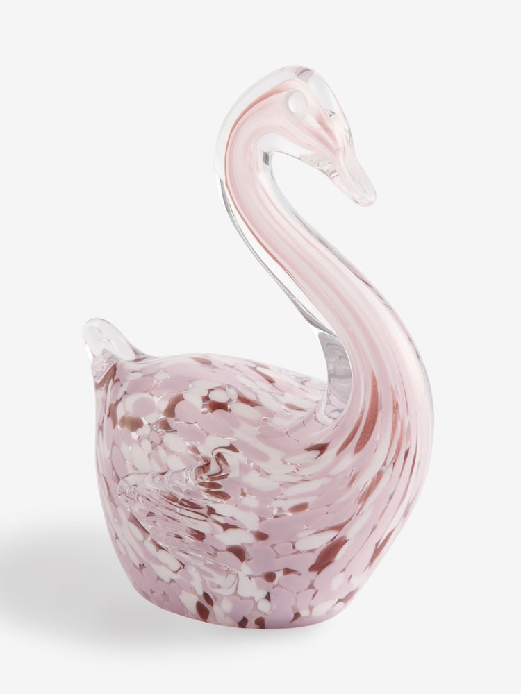 Pink Confetti Glass Swan Ornament - Image 3 of 3
