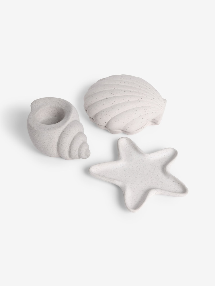 Set of 3 Natural Tealight Holder, Trinket Tray And Storage Dish Shell Ornaments - Image 1 of 2