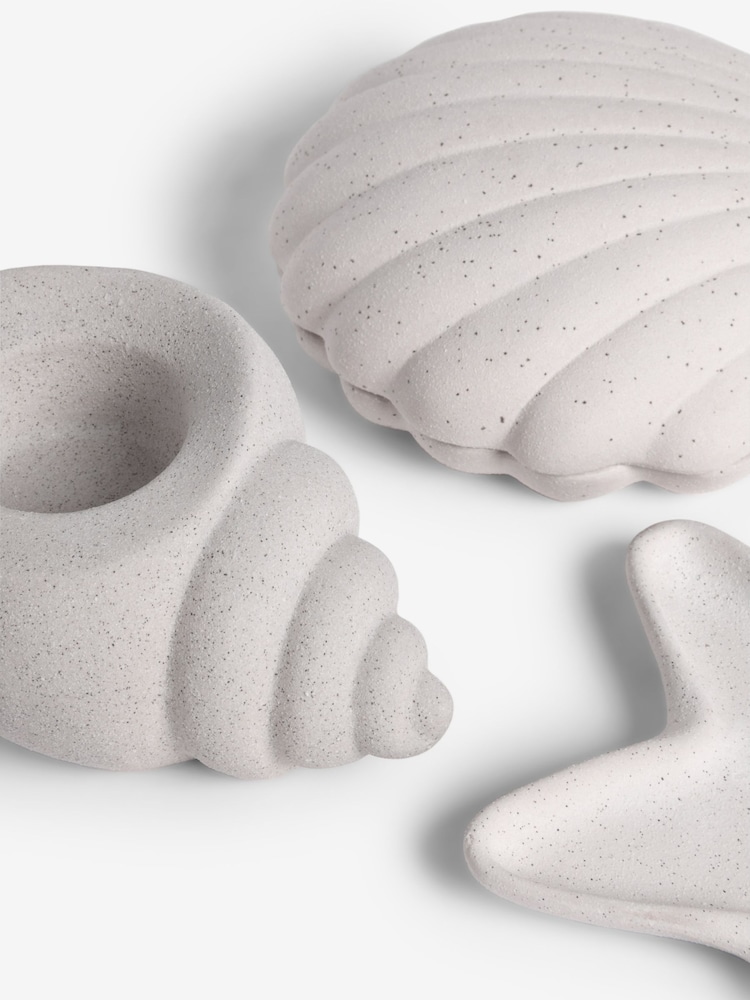 Set of 3 Natural Tealight Holder, Trinket Tray And Storage Dish Shell Ornaments - Image 2 of 2