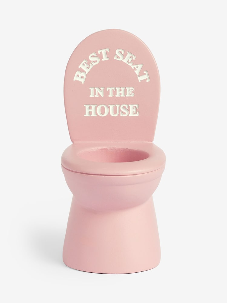 Pink Slogan Toilet Tealight Holder - Image 1 of 1
