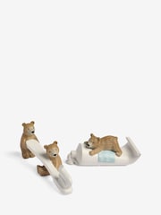 Set of 2 Natural Bertie Bear Bathroom Ornaments - Image 1 of 1
