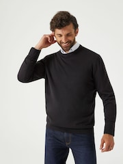 Skopes Black Alex Merino Blend Crewneck Sweater - Image 1 of 5