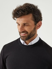 Skopes Black Alex Merino Blend Crewneck Sweater - Image 3 of 5