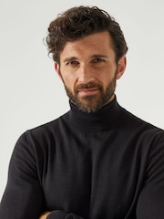 Skopes Black Russ Merino Blend Roll Neck Sweater - Image 1 of 5