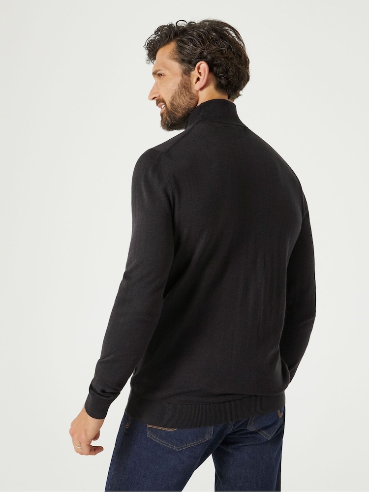 Skopes Black Russ Merino Blend Roll Neck Sweater - Image 2 of 5