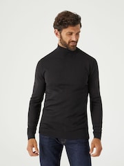 Skopes Black Russ Merino Blend Roll Neck Sweater - Image 3 of 5