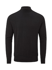 Skopes Black Russ Merino Blend Roll Neck Sweater - Image 4 of 5