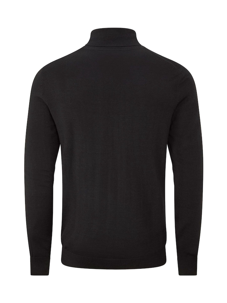 Skopes Black Russ Merino Blend Roll Neck Sweater - Image 5 of 5