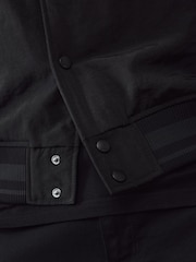 HUGO Black Hugo Bomber Jacket With Rubberised Logo - Image 4 of 5