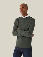 Skopes Green Alex Merino Blend Crewneck Sweater - Image 1 of 5