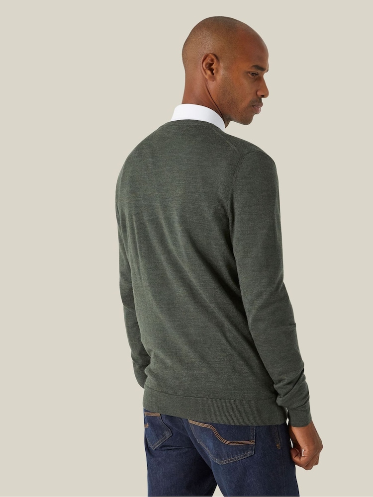 Skopes Green Alex Merino Blend Crewneck Sweater - Image 2 of 5