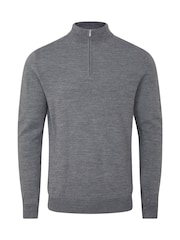 Skopes Grey Miles Merino Blend Quarter Zip Sweater - Image 4 of 5