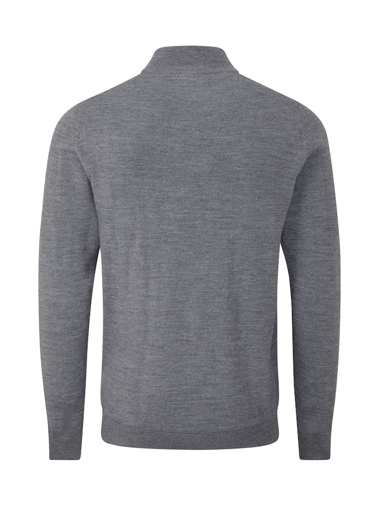 Skopes Grey Miles Merino Blend Quarter Zip Sweater - Image 5 of 5