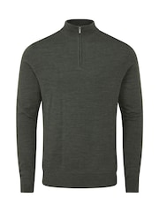 Skopes Green Miles Merino Blend Quarter Zip Sweater - Image 4 of 5