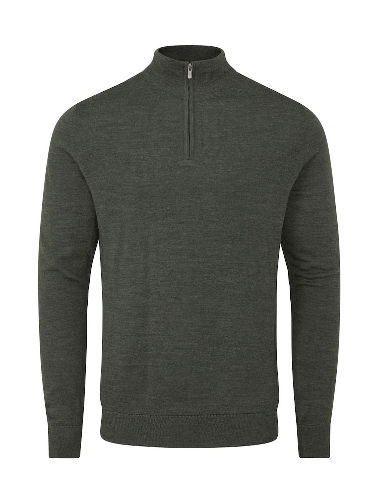 Skopes Green Miles Merino Blend Quarter Zip Sweater - Image 4 of 5