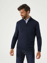 Skopes Blue Miles Merino Blend Quarter Zip Sweater - Image 1 of 5