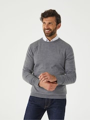 Skopes Grey Alex Merino Blend Crewneck Sweater - Image 1 of 5