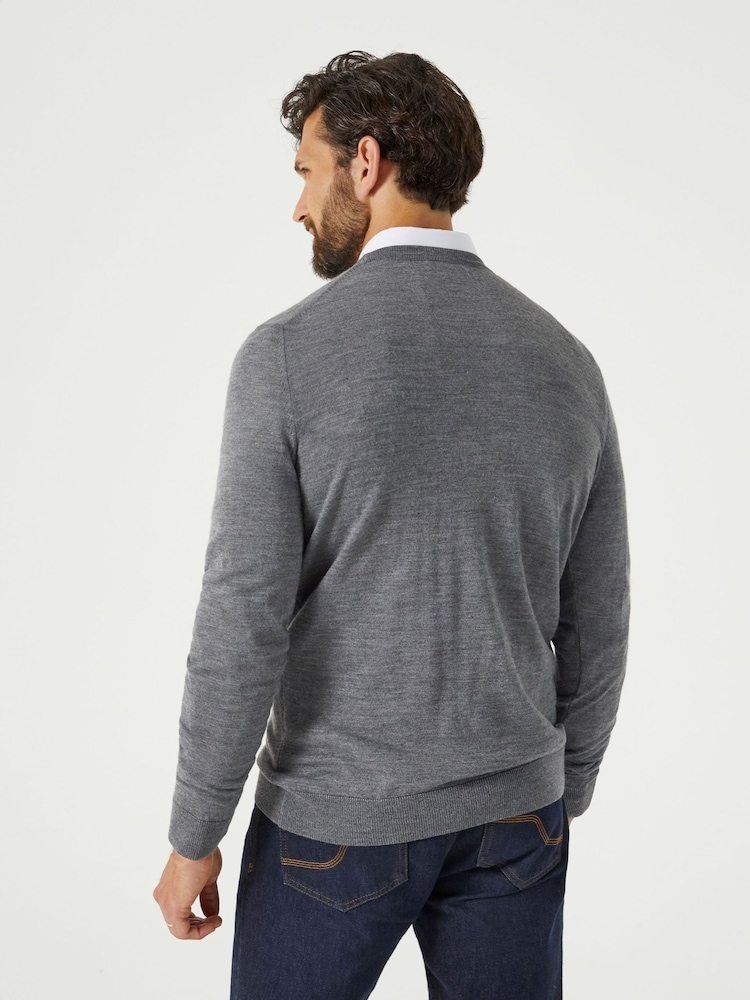 Skopes Grey Alex Merino Blend Crewneck Sweater - Image 2 of 5
