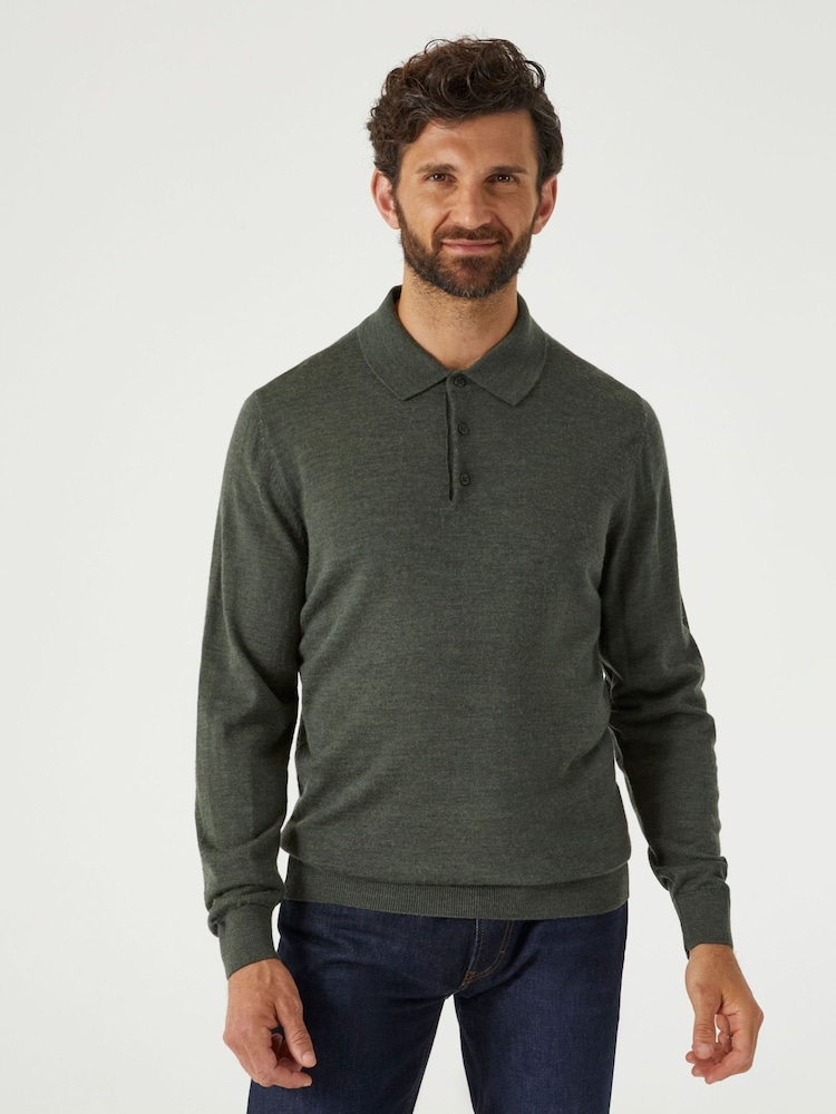 Skopes Moss Green Brad Polo Jumper - Image 1 of 5