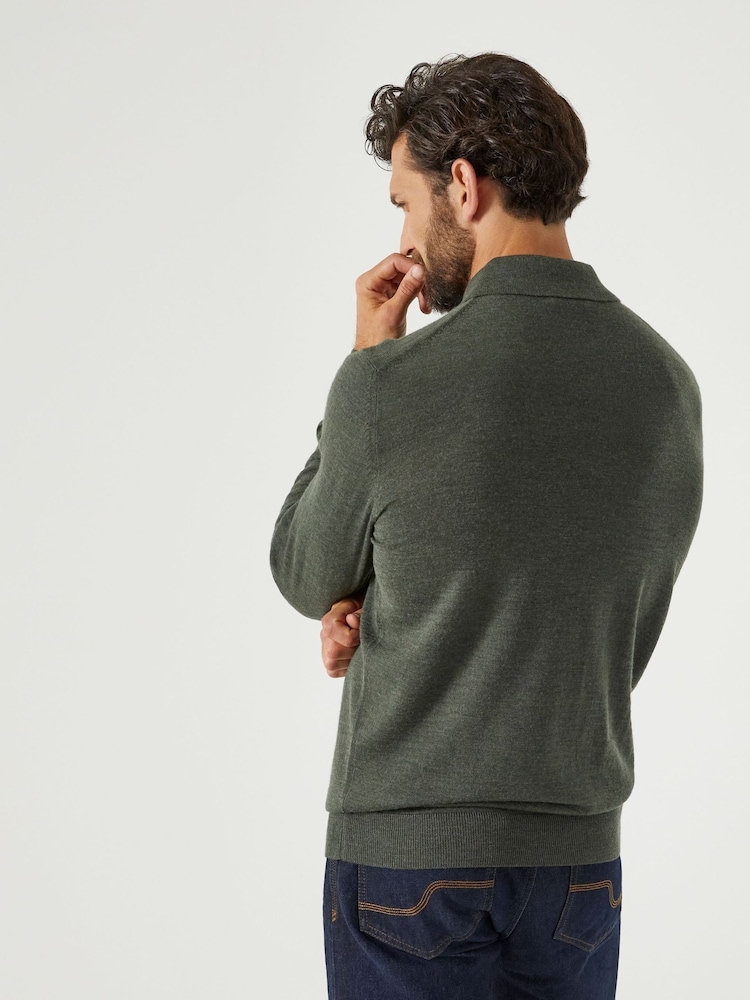 Skopes Moss Green Brad Polo Jumper - Image 2 of 5