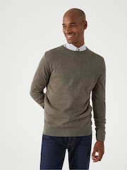 Skopes Brown Alex Merino Blend Crewneck Sweater - Image 1 of 5