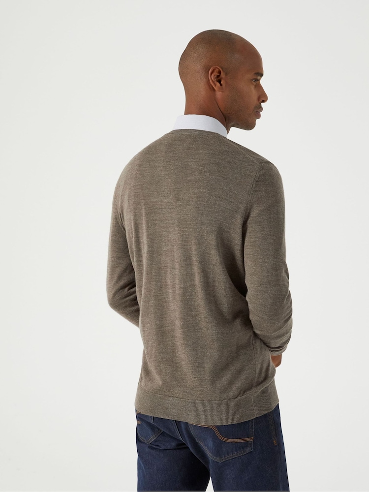 Skopes Brown Alex Merino Blend Crewneck Sweater - Image 2 of 5