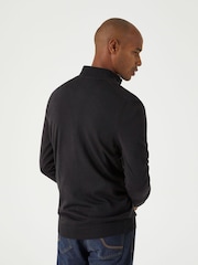 Skopes Black Miles Merino Blend Quarter Zip Sweater - Image 2 of 5