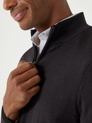 Skopes Black Miles Merino Blend Quarter Zip Sweater - Image 3 of 5
