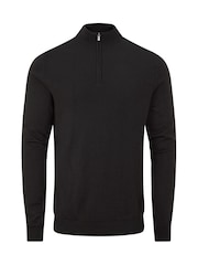Skopes Black Miles Merino Blend Quarter Zip Sweater - Image 4 of 5