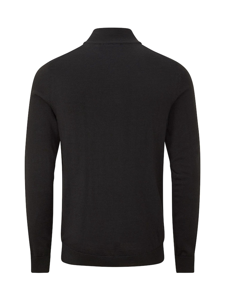 Skopes Black Miles Merino Blend Quarter Zip Sweater - Image 5 of 5