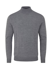 Skopes Grey Russ Merino Blend Roll Neck Sweater - Image 4 of 5