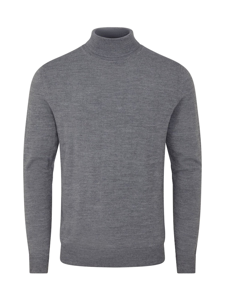 Skopes Grey Russ Merino Blend Roll Neck Sweater - Image 4 of 5