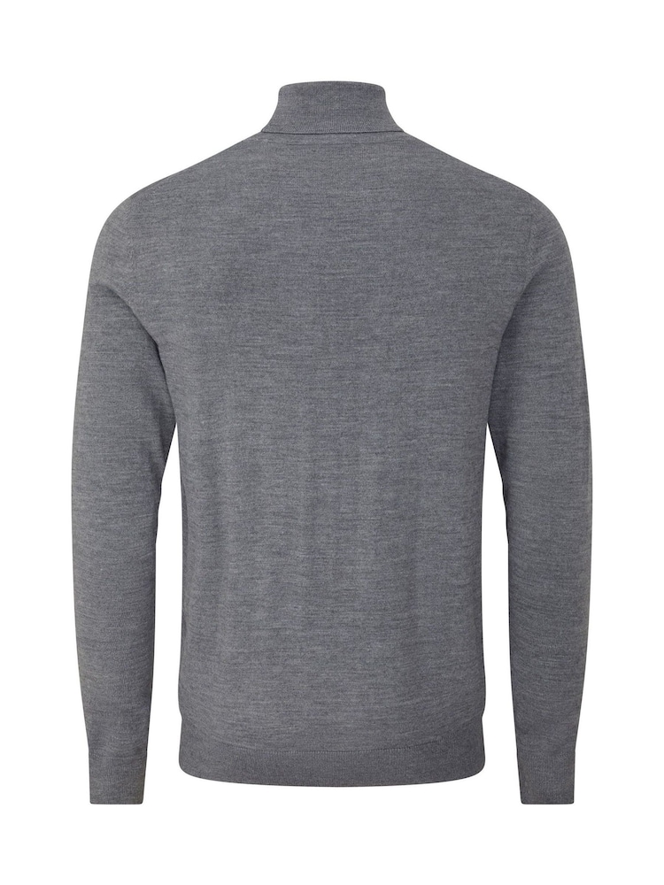 Skopes Grey Russ Merino Blend Roll Neck Sweater - Image 5 of 5