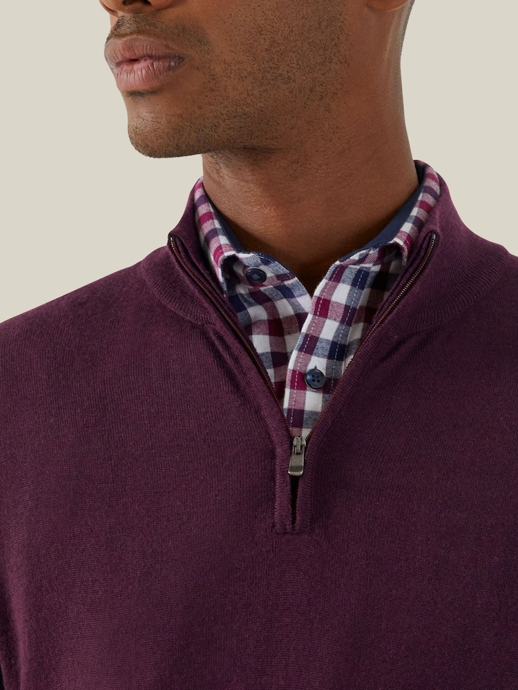 Skopes Red Miles Merino Blend Quarter Zip Sweater - Image 3 of 5