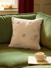 Furn Natural Autumn Pumpkins Embroidered Faux Fur Fibre Cushion - Image 1 of 5