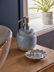 Blue Scallop Soap Dispenser with Tray - Image 2 of 4