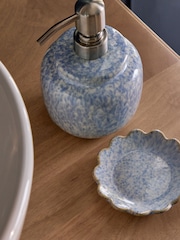 Blue Scallop Soap Dispenser with Tray - Image 3 of 4