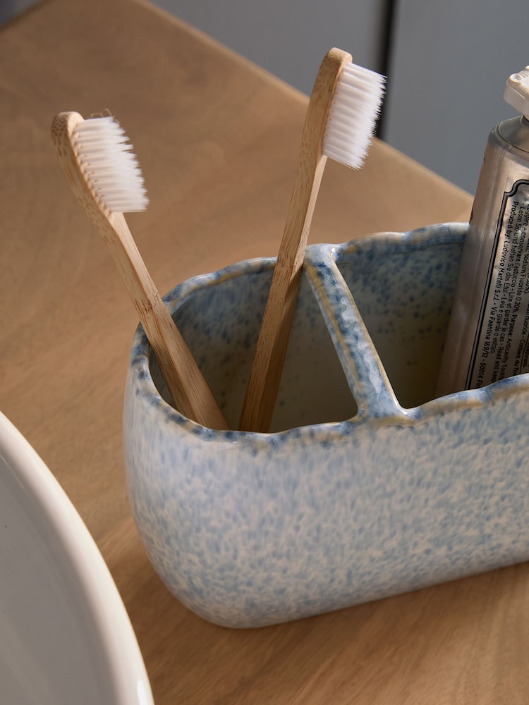 Blue Scallop Toothbrush Tidy - Image 2 of 4 Blue Scallop Toothbrush Tidy - Image 2 of 4