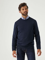 Skopes Blue Alex Merino Blend Crewneck Sweater - Image 1 of 5