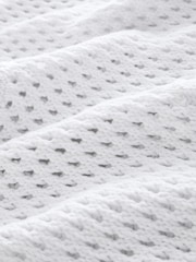 White 100% Cotton Floral Crochet Short Sleeve Top - Image 3 of 3
