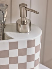 Natural Chequerboard Soap Dispenser and Tidy - Image 2 of 3