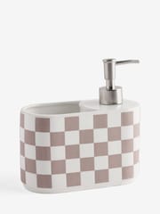 Natural Chequerboard Soap Dispenser and Tidy - Image 3 of 3