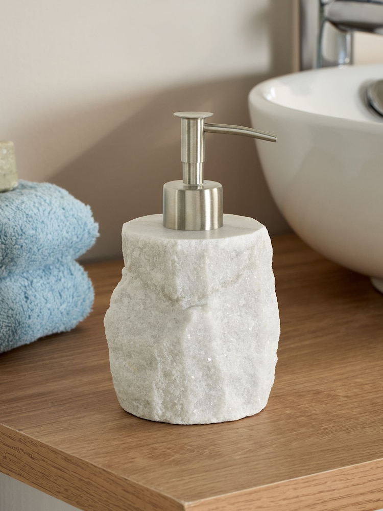 White Marble Soap Dispenser - Image 1 of 2 White Marble Soap Dispenser - Image 1 of 2