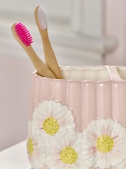 Pink Rib Floral Print Toothbrush Tidy - Image 2 of 3