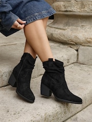 Linzi Black Carter Cowboy Ankle Boots - Image 1 of 5