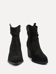 Linzi Black Carter Cowboy Ankle Boots - Image 4 of 5