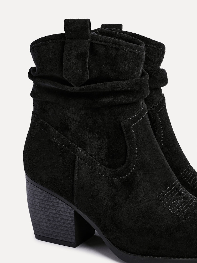 Linzi Black Carter Cowboy Ankle Boots - Image 5 of 5