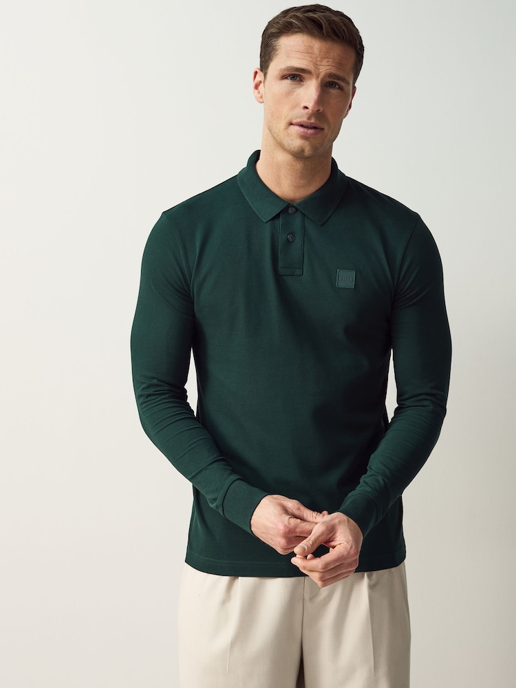 BOSS Green Slim Fit Logo Patch Pique Polo Shirt - Image 1 of 4