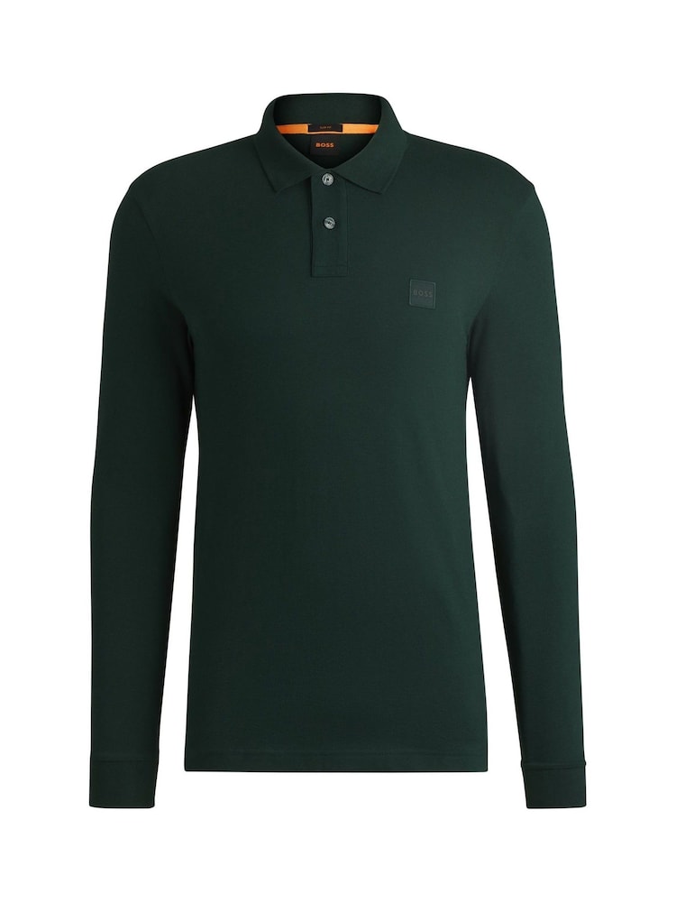 BOSS Green Slim Fit Logo Patch Pique Polo Shirt - Image 4 of 4