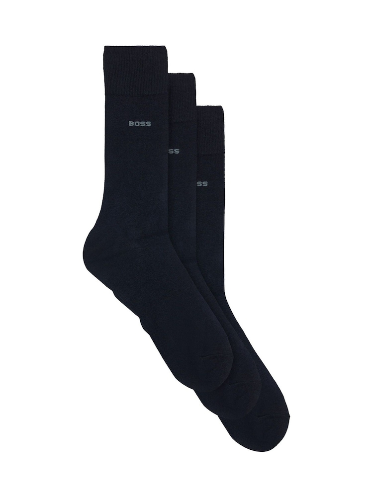 BOSS Blue Logo Regular Length 3 Pack Socks - Image 1 of 3